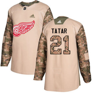 Youth Detroit Red Wings #21 Tomas Tatar Camo Authentic 2017 Veterans Day Stitched NHL Jersey