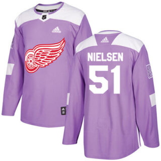 Youth Detroit Red Wings #51 Frans Nielsen Purple Authentic Fights Cancer Stitched NHL Jersey