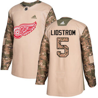 Youth Detroit Red Wings #5 Nicklas Lidstrom Camo Authentic 2017 Veterans Day Stitched NHL Jersey