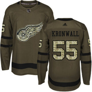 Youth Detroit Red Wings #55 Niklas Kronwall Green Salute to Service Stitched NHL Jersey