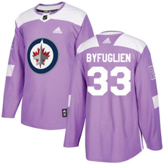 Youth Winnipeg Jets #33 Dustin Byfuglien Purple Authentic Fights Cancer Stitched NHL Jersey