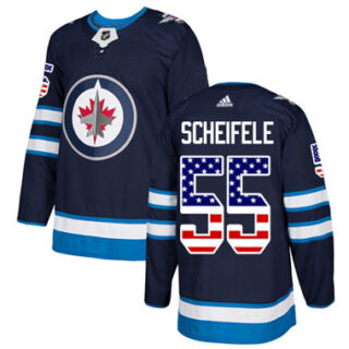Youth Winnipeg Jets #55 Mark Scheifele Navy Blue Home Authentic USA Flag Stitched NHL Jersey