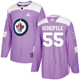 Youth Winnipeg Jets #55 Mark Scheifele Purple Authentic Fights Cancer Stitched NHL Jersey
