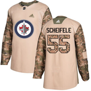Youth Winnipeg Jets #55 Mark Scheifele Camo Authentic 2017 Veterans Day Stitched NHL Jersey
