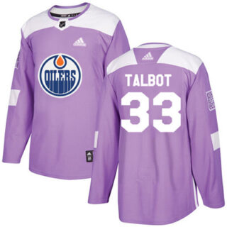 Youth Edmonton Oilers #33 Cam Talbot Purple Authentic Fights Cancer Stitched NHL Jersey