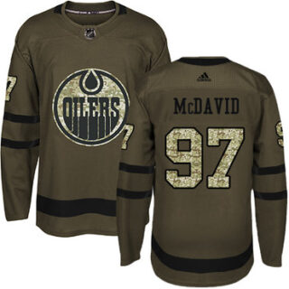 Youth Edmonton Oilers #97 Connor McDavid Green Salute to Service Stitched NHL Jersey