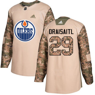 Youth Edmonton Oilers #29 Leon Draisaitl Camo Authentic 2017 Veterans Day Stitched NHL Jersey