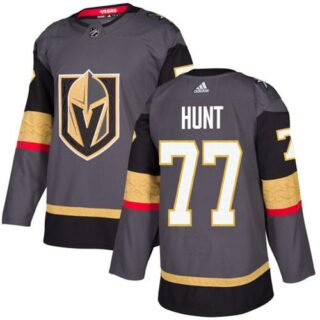 Youth Vegas Golden Knights #77 Brad Hunt Grey Home Authentic Stitched NHL Jersey