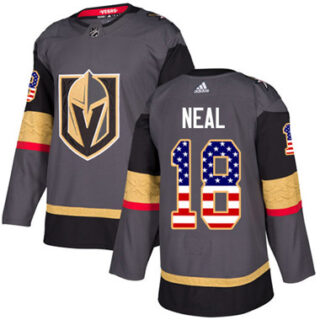 Youth Vegas Golden Knights #18 James Neal Grey Home Authentic USA Flag Stitched NHL Jersey