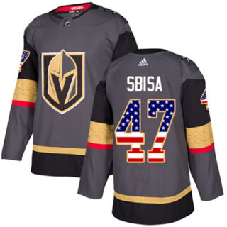 Youth Vegas Golden Knights #47 Luca Sbisa Grey Home Authentic USA Flag Stitched NHL Jersey