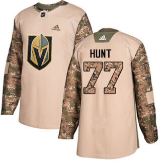 Youth Vegas Golden Knights #77 Brad Hunt Camo Authentic 2017 Veterans Day Stitched NHL Jersey
