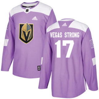 Youth Vegas Golden Knights #17 Vegas Strong Purple Authentic Fights Cancer Stitched NHL Jersey