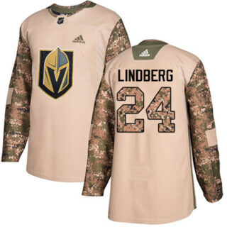 Youth Vegas Golden Knights #24 Oscar Lindberg Camo Authentic 2017 Veterans Day Stitched NHL Jersey