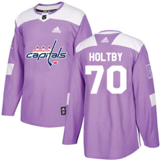 Youth Washington Capitals #70 Braden Holtby Purple Authentic Fights Cancer Stitched NHL Jersey