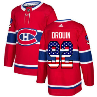 Youth Montreal Canadiens #92 Jonathan Drouin Red Home Authentic USA Flag Stitched NHL Jersey