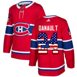 Youth Montreal Canadiens #24 Phillip Danault Red Home Authentic USA Flag Stitched NHL Jersey