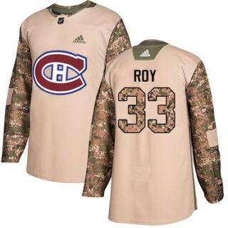 Youth Montreal Canadiens #33 Patrick Roy Camo Authentic 2017 Veterans Day Stitched NHL Jersey