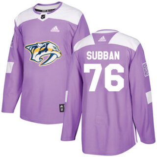 Youth Nashville Predators #76 P.K Subban Purple Authentic Fights Cancer Stitched NHL Jersey