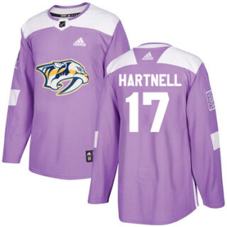 Youth Nashville Predators #17 Scott Hartnell Purple Authentic Fights Cancer Stitched NHL Jersey