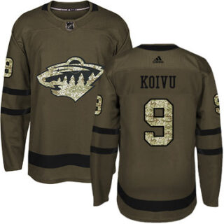Youth Minnesota Wild #9 Mikko Koivu Green Salute to Service Stitched NHL Jersey