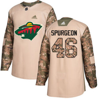 Youth Minnesota Wild #46 Jared Spurgeon Camo Authentic 2017 Veterans Day Stitched NHL Jersey