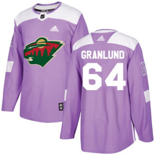 Youth Minnesota Wild #64 Mikael Granlund Purple Authentic Fights Cancer Stitched NHL Jersey