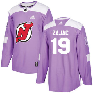 Youth New Jersey Devils #19 Travis Zajac Purple Authentic Fights Cancer Stitched NHL Jersey