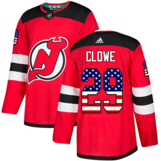 Youth New Jersey Devils #29 Ryane Clowe Red Home Authentic USA Flag Stitched NHL Jersey