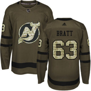 Youth New Jersey Devils #63 Jesper Bratt Green Salute to Service Stitched NHL Jersey