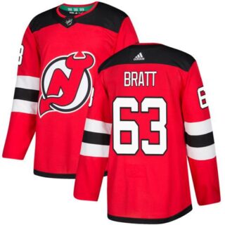 Youth New Jersey Devils #63 Jesper Bratt Red Home Authentic Stitched NHL Jersey