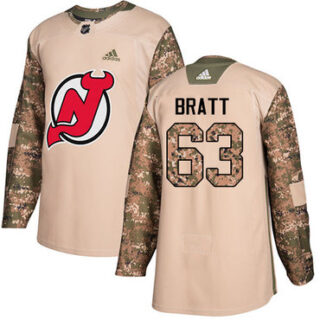 Youth New Jersey Devils #63 Jesper Bratt Camo Authentic 2017 Veterans Day Stitched NHL Jersey
