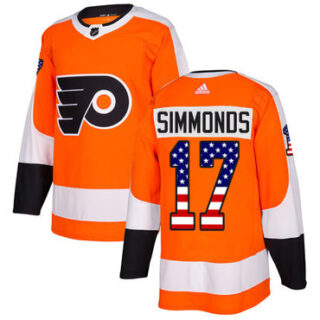 Youth Philadelphia Flyers #17 Wayne Simmonds Orange Home Authentic USA Flag Stitched NHL Jersey