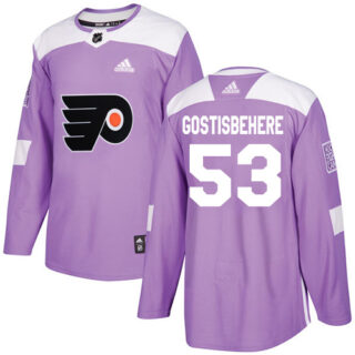 Youth Philadelphia Flyers #53 Shayne Gostisbehere Purple Authentic Fights Cancer Stitched NHL Jersey