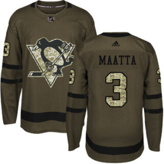 Youth Pittsburgh Penguins #3 Olli Maatta Green Salute to Service Stitched NHL Jersey