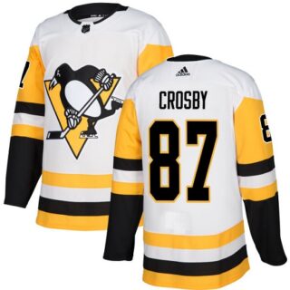 Youth Pittsburgh Penguins #87 Sidney Crosby White Road Authentic Stitched NHL Jersey