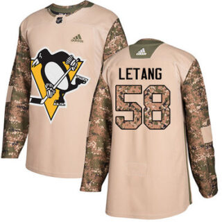 Youth Pittsburgh Penguins #58 Kris Letang Camo Authentic 2017 Veterans Day Stitched NHL Jersey