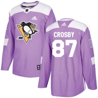 Youth Pittsburgh Penguins #87 Sidney Crosby Purple Authentic Fights Cancer Stitched NHL Jersey