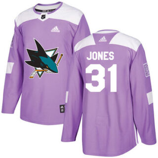 Youth San Jose Sharks #31 Martin Jones Purple Authentic Fights Cancer Stitched NHL Jersey