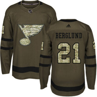 Youth St. Louis Blues #21 Patrik Berglund Green Salute to Service Stitched NHL Jersey