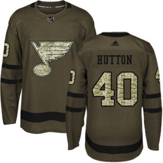 Youth St. Louis Blues #40 Carter Hutton Green Salute to Service Stitched NHL Jersey