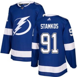 Youth Tampa Bay Lightning #91 Steven Stamkos Blue Home Authentic Stitched NHL Jersey
