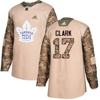 Youth Toronto Maple Leafs #17 Wendel Clark Camo Authentic 2017 Veterans Day Stitched NHL Jersey