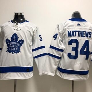 Youth Toronto Maple Leafs #34 Auston Matthews White Road Authentic Stitched NHL Jersey