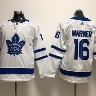 Youth Toronto Maple Leafs #16 Mitchell Marner White Road Authentic Stitched NHL Jersey