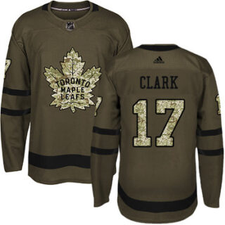 Youth Toronto Maple Leafs #17 Wendel Clark Green Salute to Service Stitched NHL Jersey