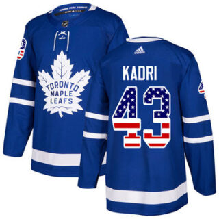 Youth Toronto Maple Leafs #43 Nazem Kadri Blue Home Authentic USA Flag Stitched NHL Jersey