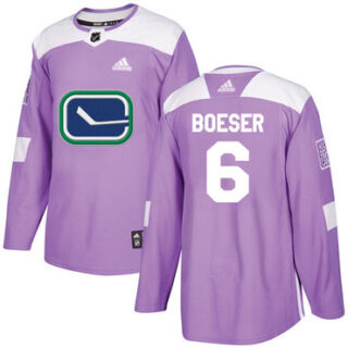 Youth Vancouver Canucks #6 Brock Boeser Purple Authentic Fights Cancer Stitched NHL Jersey
