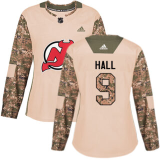 Women's New Jersey Devils #9 Taylor Hall Camo Authentic 2017 Veterans Day Stitched NHL Jersey