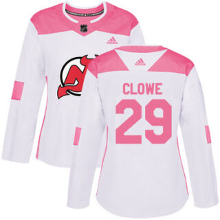 Women's New Jersey Devils #29 Ryane Clowe White Pink Authentic Fashion Stitched NHL Jersey
