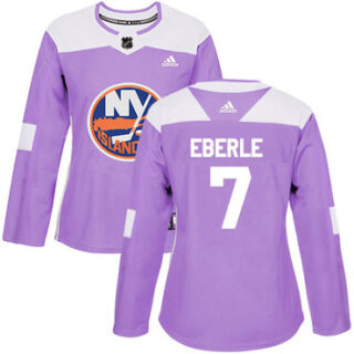 Women's New York Islanders #7 Jordan Eberle Purple Authentic Fights Cancer Stitched NHL Jersey